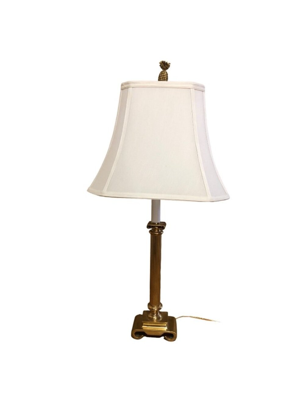 Vintage Solid Bras Elegant Table Lamp with Pineapple Finial